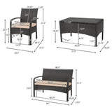 Cordoba Outdoor Wicker 4-piece Conversation Set with Cushions by Christopher Knight Home