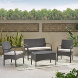 Cordoba Outdoor Wicker 4-piece Conversation Set with Cushions by Christopher Knight Home