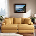 Corduroy 3-Seater Sofa With 3 Back Pillows 2 Toss Pillows and 2 Ottoman Comfy Sofa Deep Seat Couch, Beige