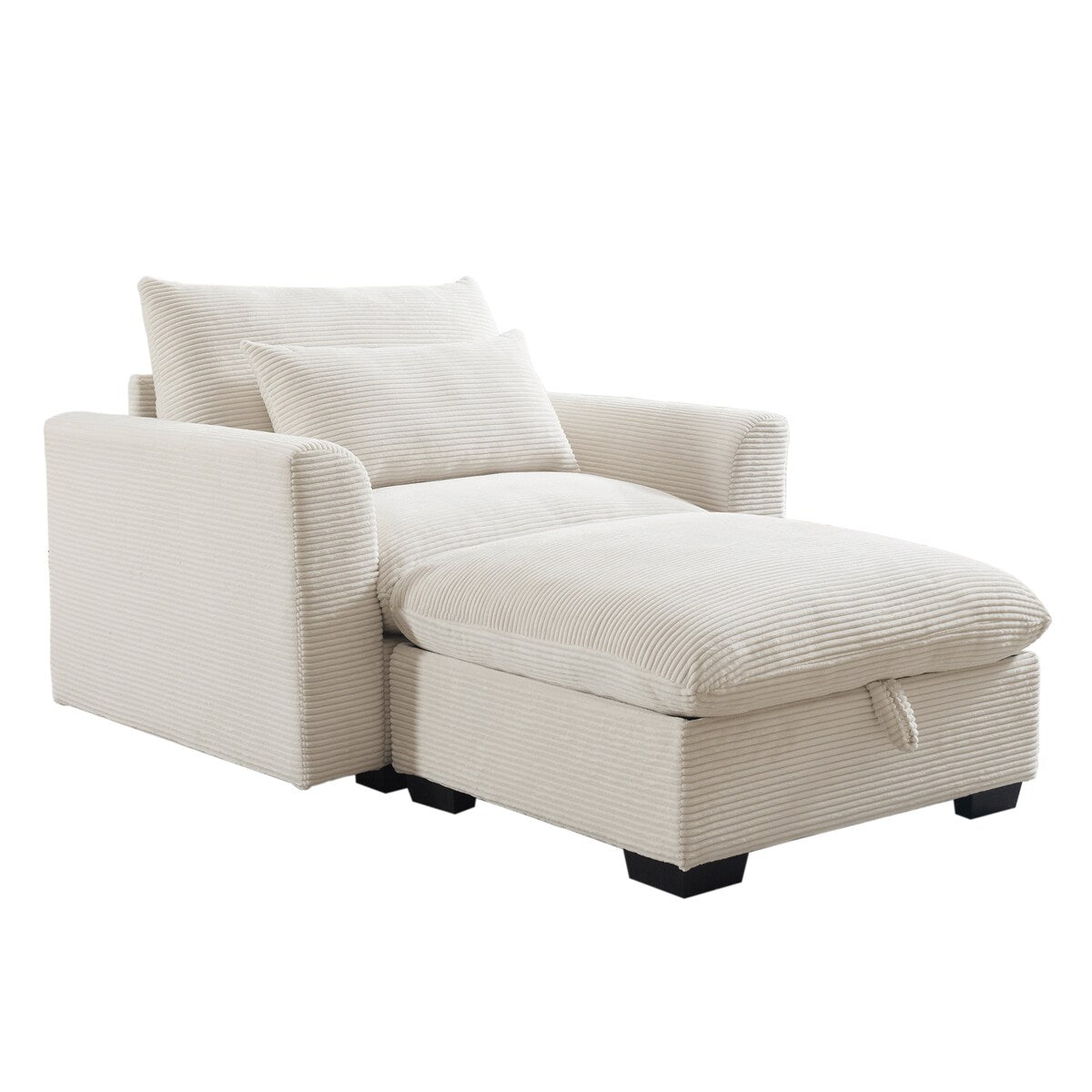 Corduroy Sofa Couch, Modular Couch with Storage Ottoman,Couch Deep Seat Couches for Modern Living Room/Apartment/Office