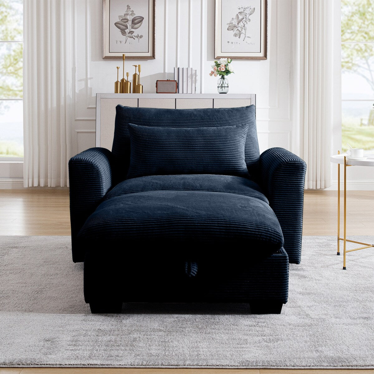 Corduroy Sofa Couch, Modular Couch with Storage Ottoman,Couch Deep Seat Couches for Modern Living Room/Apartment/Office