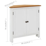 Corner Cabinet 31.5"x13.2"x30.7" Solid Oak Wood