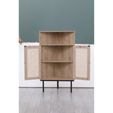 Corner Cabinet with Two Doors and Shelves, Free-Standing Corner Storage Cabinets for Bathroom, Kitchen, Living Room or Bedroom