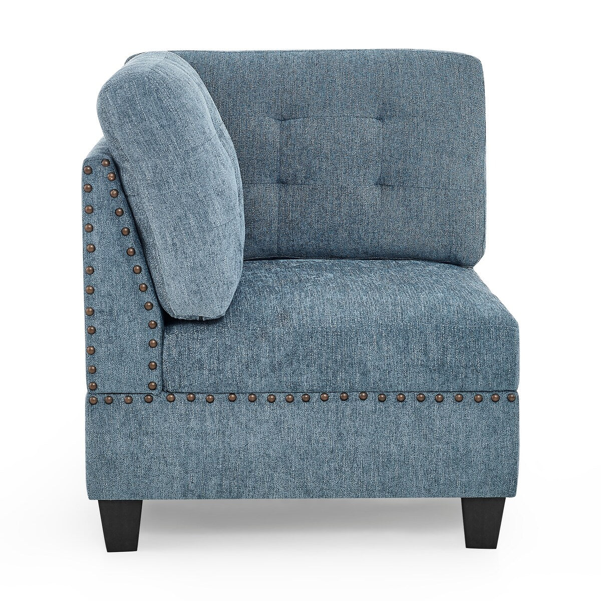 Corner Sofa for Modular Sectional for Living Room, Hallway, Entryway, Bedroom, Navy Chenille (31.5"x31.5"x36.5")
