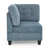 Corner Sofa for Modular Sectional for Living Room, Hallway, Entryway, Bedroom, Navy Chenille (31.5"x31.5"x36.5")