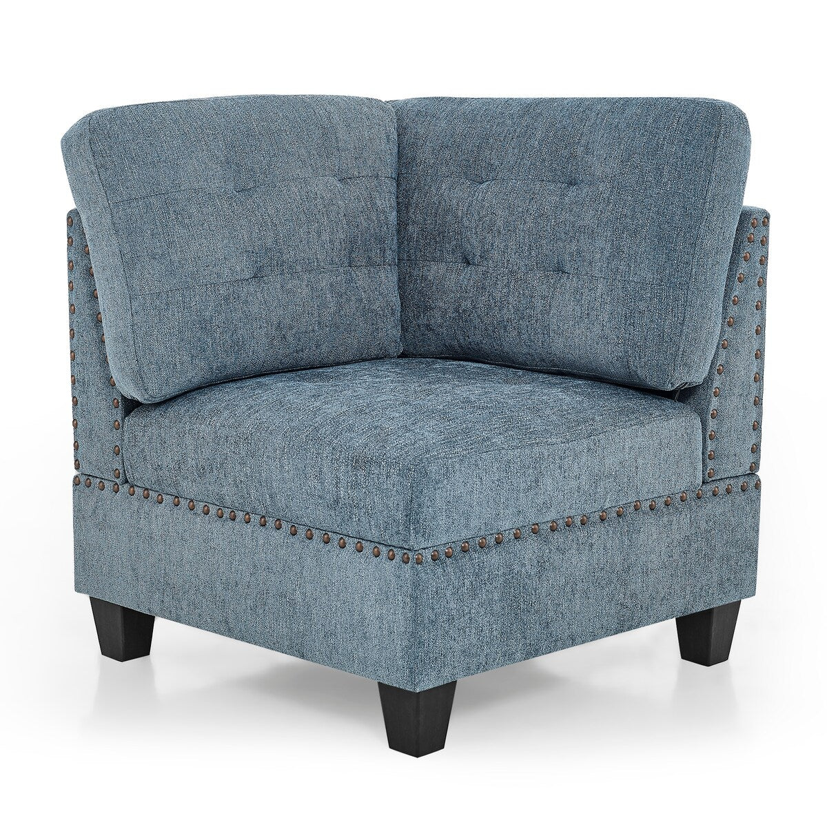 Corner Sofa for Modular Sectional for Living Room, Hallway, Entryway, Bedroom, Navy Chenille (31.5"x31.5"x36.5")