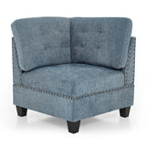 Corner Sofa for Modular Sectional for Living Room, Hallway, Entryway, Bedroom, Navy Chenille (31.5"x31.5"x36.5")