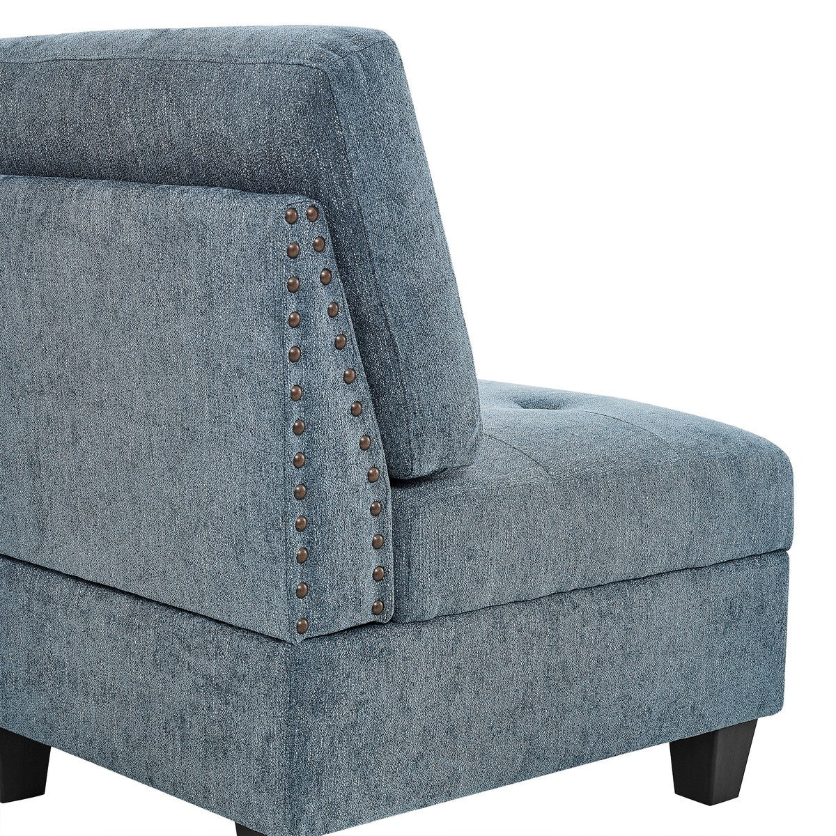 Corner Sofa for Modular Sectional for Living Room, Hallway, Entryway, Bedroom, Navy Chenille (31.5"x31.5"x36.5")