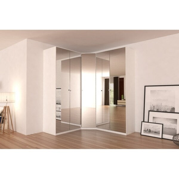 Corner Wardrobe 91 Inch with Swing Doors