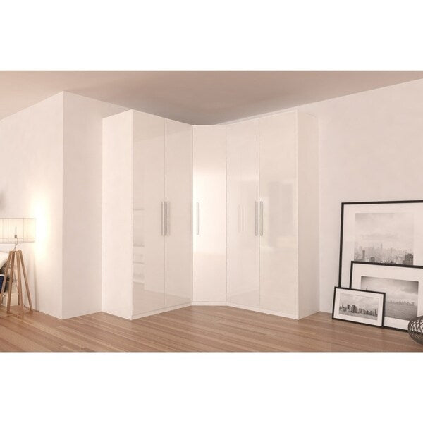 Corner Wardrobe 91 Inch with Swing Doors