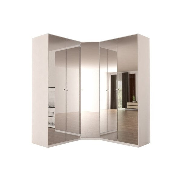 Corner Wardrobe 91 Inch with Swing Doors