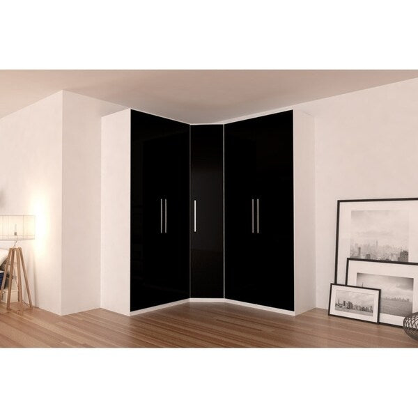 Corner Wardrobe 91 Inch with Swing Doors