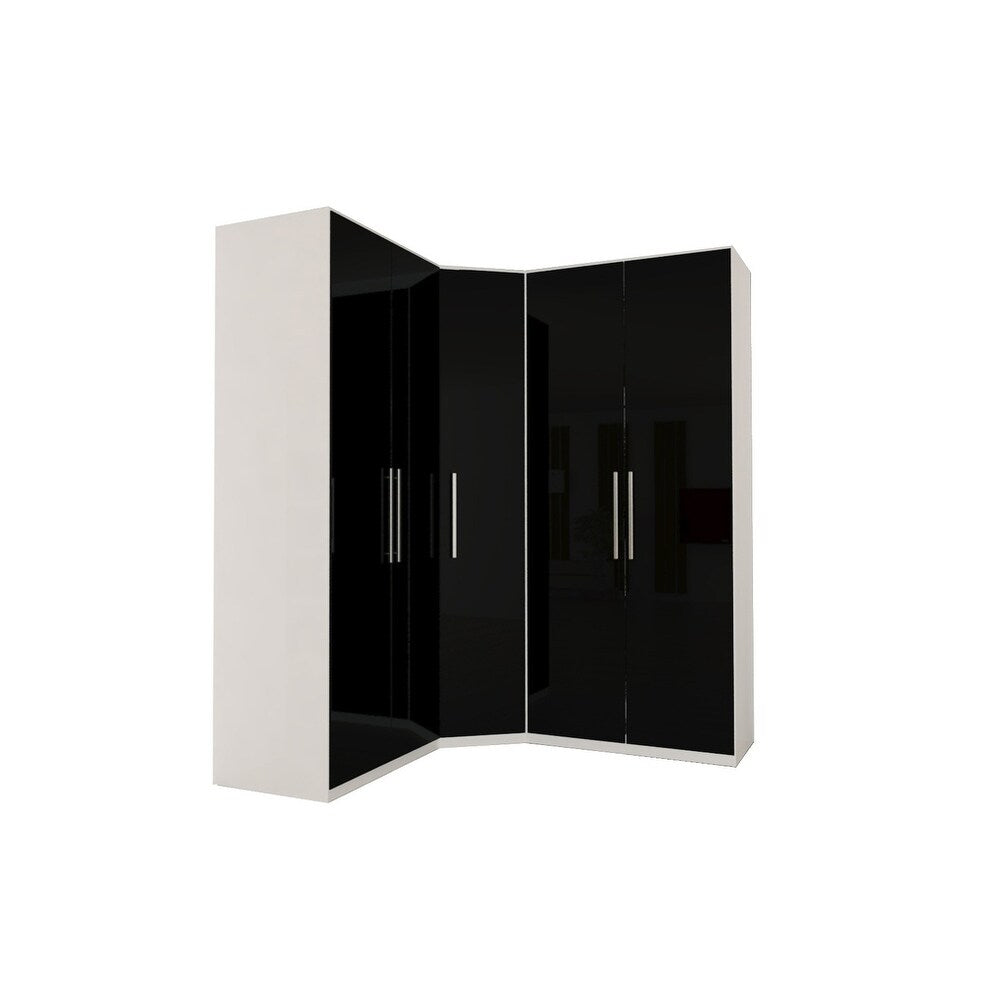 Corner Wardrobe 91 Inch with Swing Doors