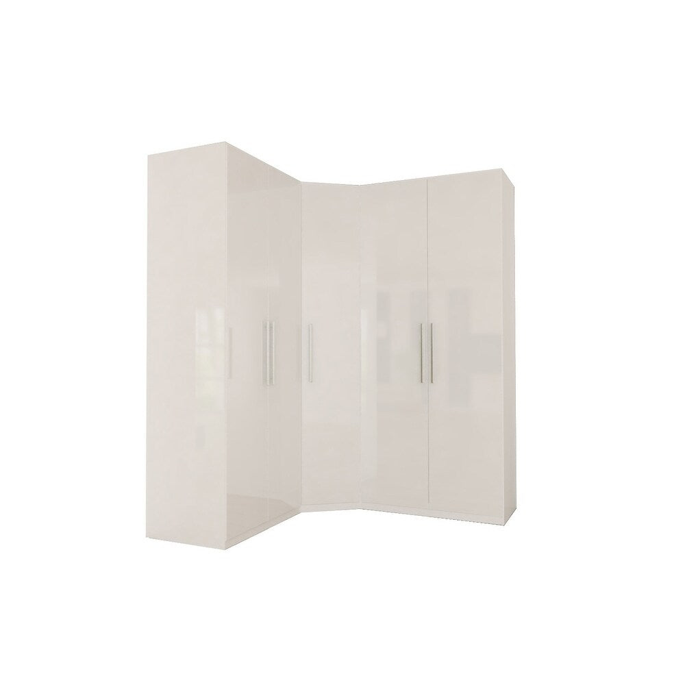 Corner Wardrobe 91 Inch with Swing Doors