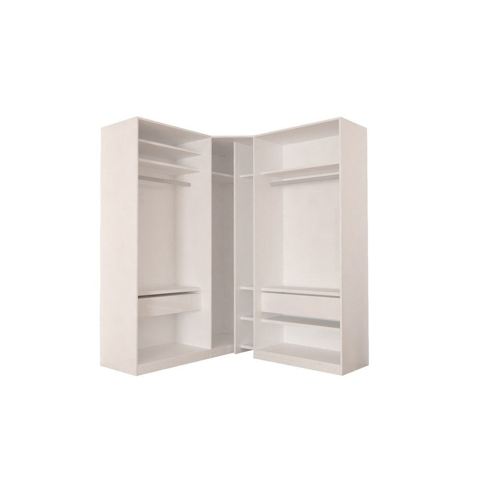 Corner Wardrobe 91 Inch with Swing Doors