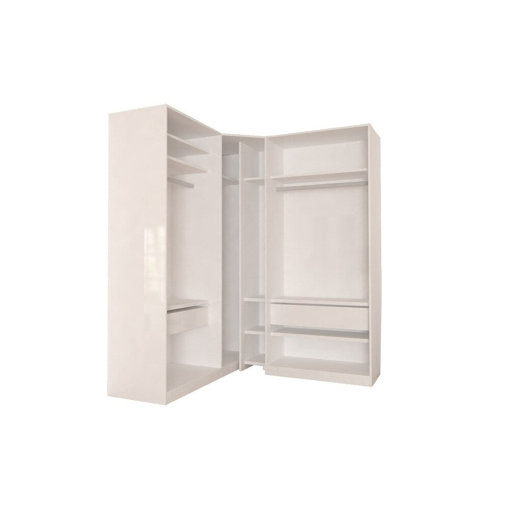 Corner Wardrobe 91 Inch with Swing Doors