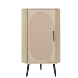 Corner cabinet ,Rattan door,Freestanding Corner Tables For Small Spaces, Corner Shelf Stand For Living Room