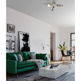 Cornett Collection 44.12 in. Three-Light Brushed Nickel Contemporary Flush Mount Light - 24 in x 24 in x 7.5 in
