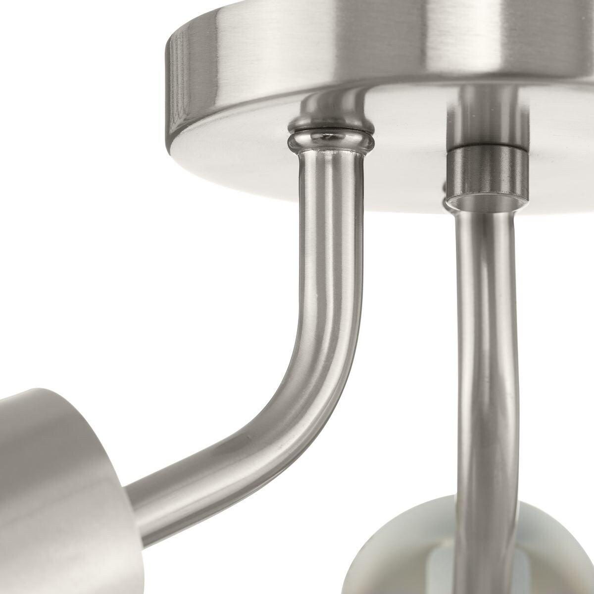 Cornett Collection 44.12 in. Three-Light Brushed Nickel Contemporary Flush Mount Light - 24 in x 24 in x 7.5 in