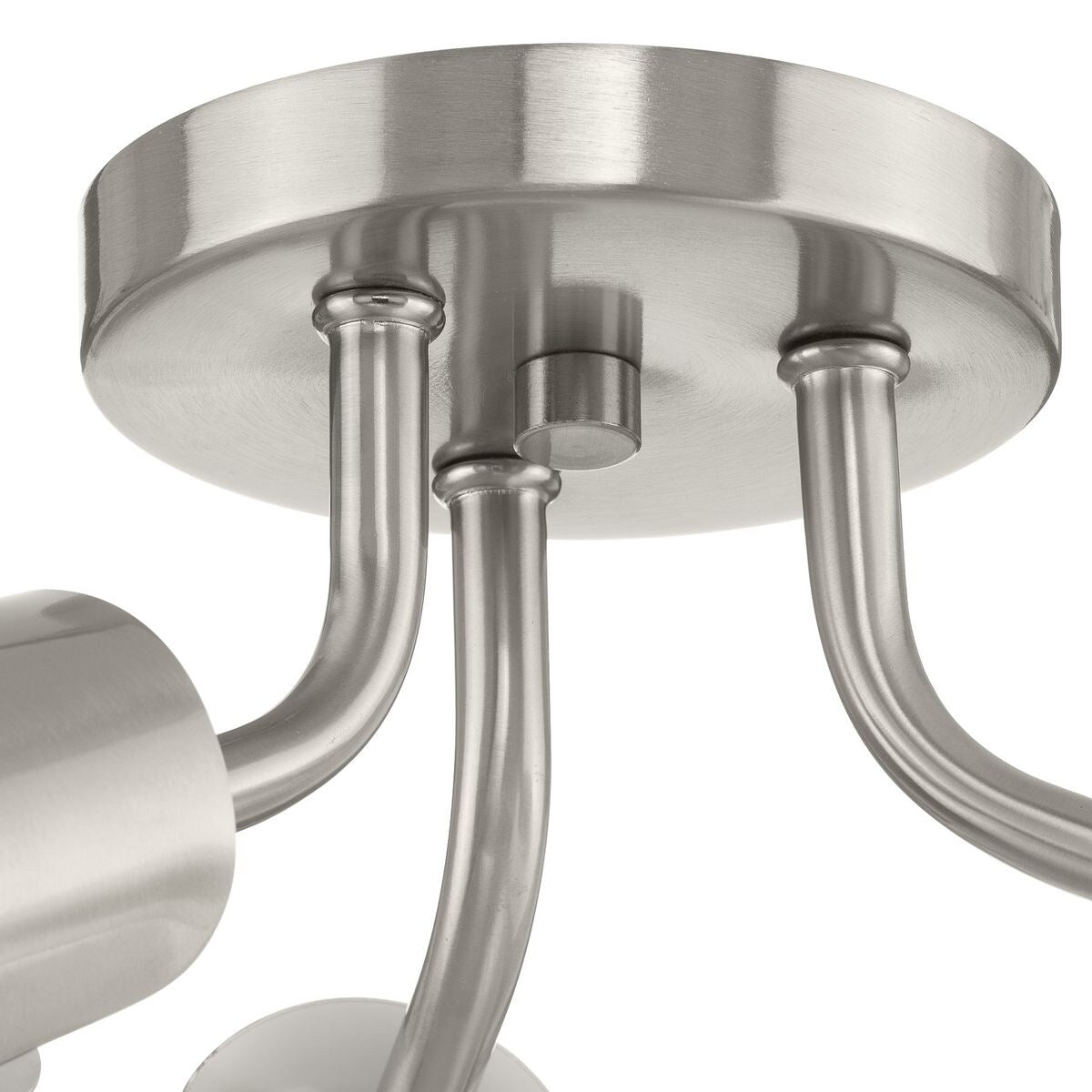 Cornett Collection 44.12 in. Three-Light Brushed Nickel Contemporary Flush Mount Light - 24 in x 24 in x 7.5 in