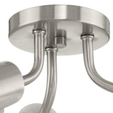 Cornett Collection 44.12 in. Three-Light Brushed Nickel Contemporary Flush Mount Light - 24 in x 24 in x 7.5 in