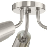Cornett Collection 44.12 in. Three-Light Brushed Nickel Contemporary Flush Mount Light - 24 in x 24 in x 7.5 in