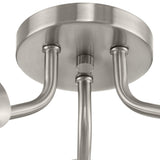 Cornett Collection 44.12 in. Three-Light Brushed Nickel Contemporary Flush Mount Light - 24 in x 24 in x 7.5 in