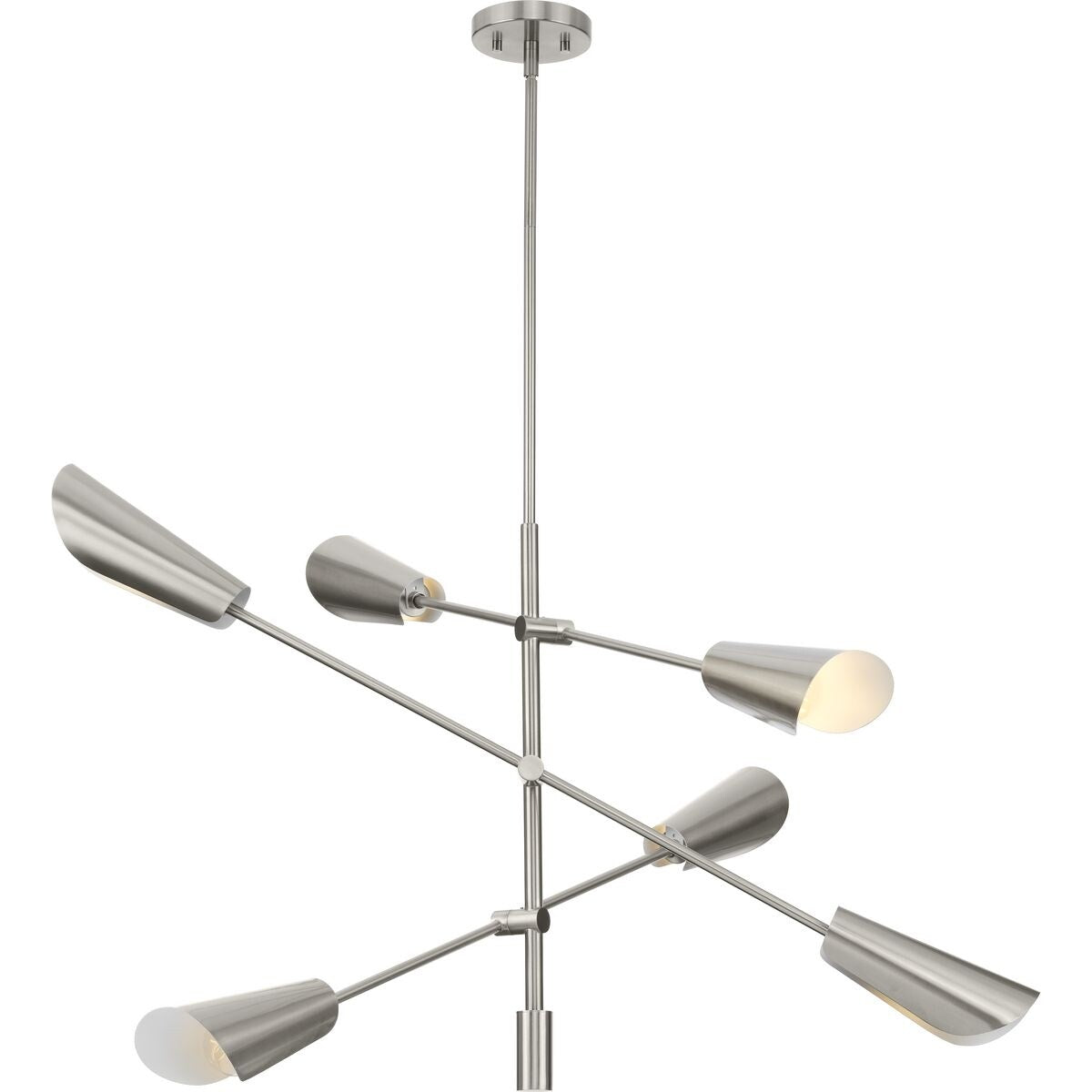 Cornett Collection Six-Light Brushed Nickel Contemporary Chandelier - 44.12 in x 44.12 in x 23 in