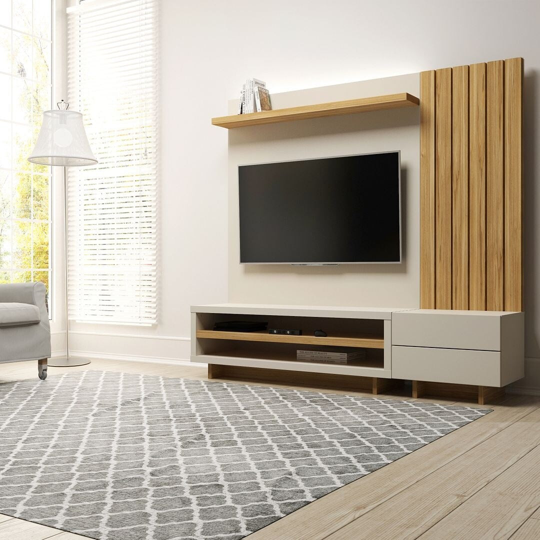 Cornwall 75.74 Right Modular Entertainment Center with Overhead Shelf and Drawers