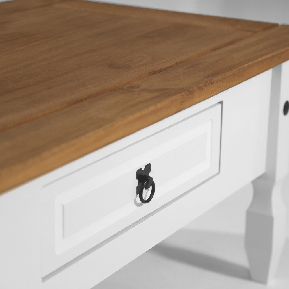 Madison 1 drawer White Wood Coffee Table