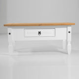 Madison 1 drawer White Wood Coffee Table
