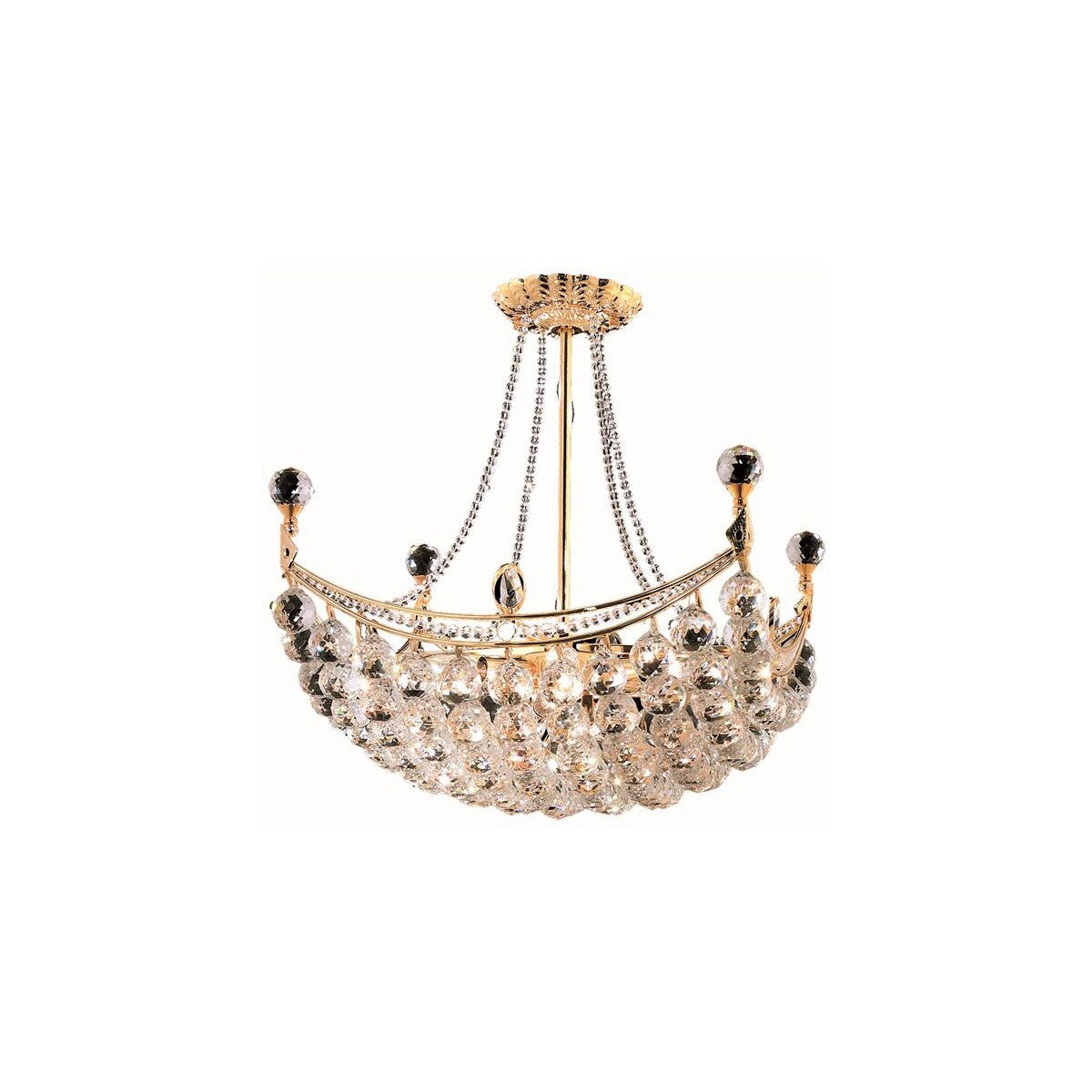 Corona 8 light Gold Chandelier Clear Royal Cut Crystal - One Size