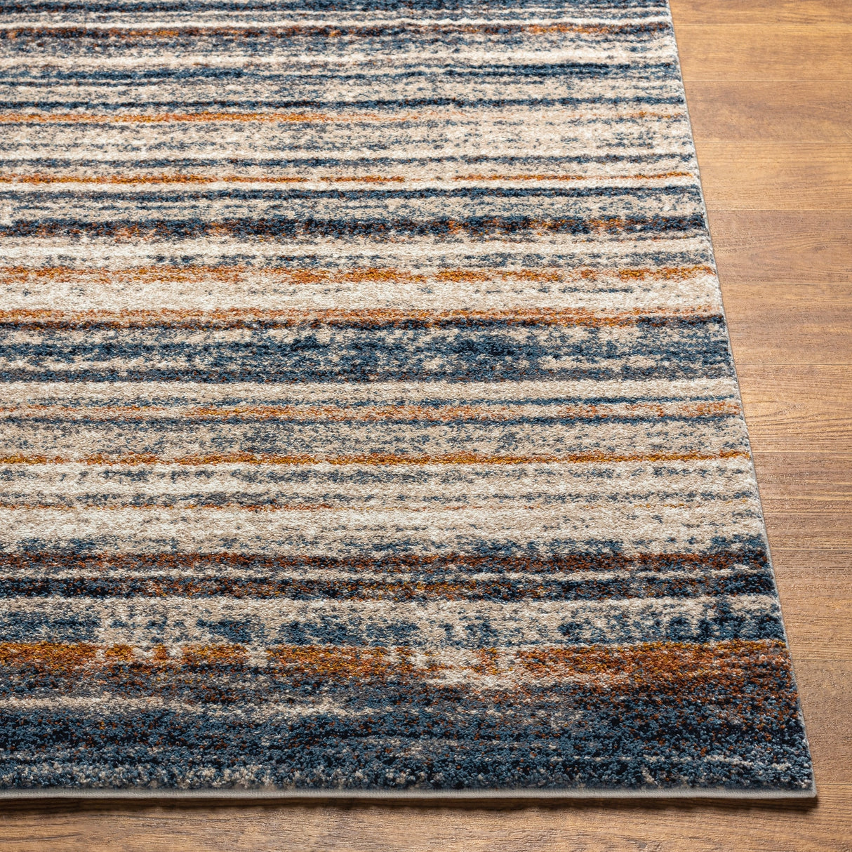 Corra Rustic Stripes Plush Area Rug