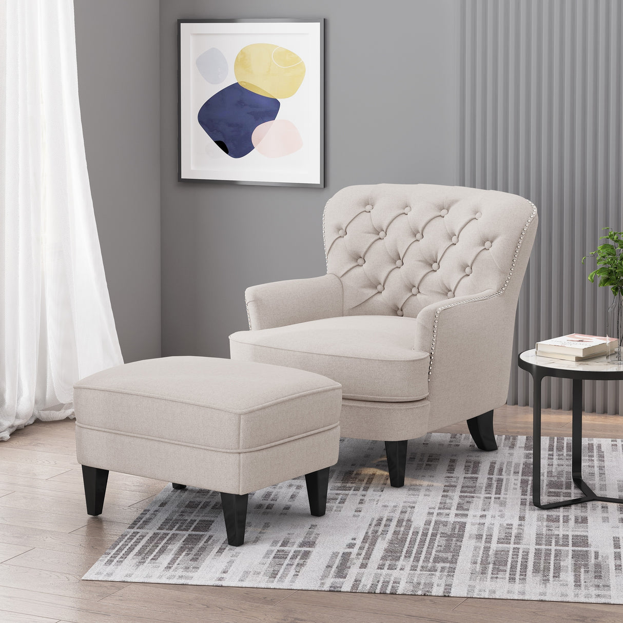 Correia Club Chair and Ottoman Set by Christopher Knight Home