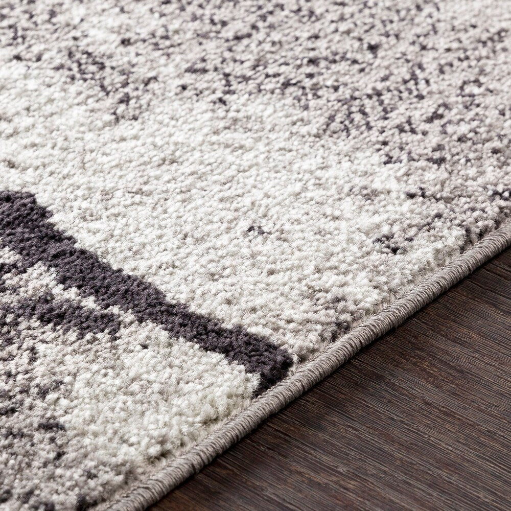 Corrie Gray Contemporary Grid Area Rug (7'10" x 10'3") - 7'10" x 10'3"