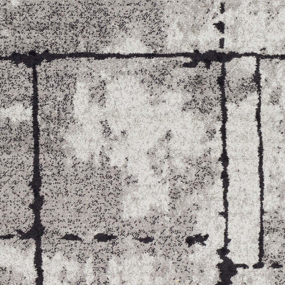 Corrie Gray Contemporary Grid Area Rug (7'10" x 10'3") - 7'10" x 10'3"