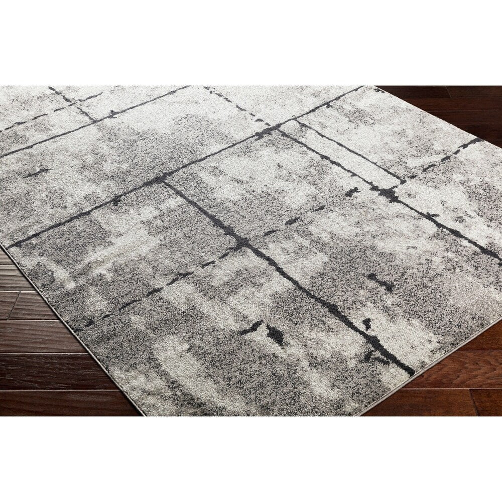 Corrie Gray Contemporary Grid Area Rug (7'10" x 10'3") - 7'10" x 10'3"