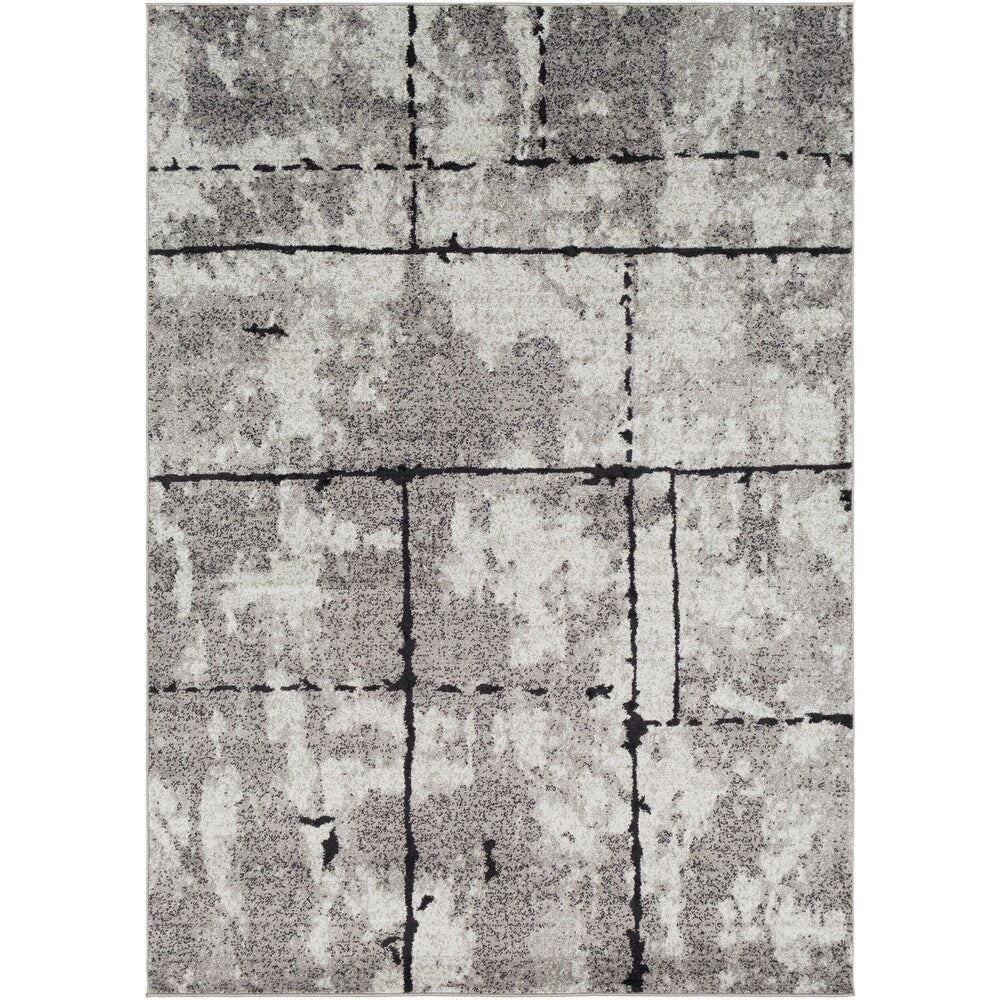 Corrie Gray Contemporary Grid Area Rug (7'10" x 10'3") - 7'10" x 10'3"