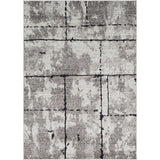Corrie Gray Contemporary Grid Area Rug (7'10" x 10'3") - 7'10" x 10'3"