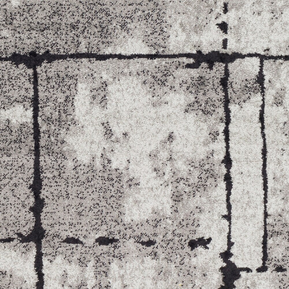 Corrie Gray Contemporary Grid Area Rug (7'10" x 10'3") - 7'10" x 10'3"