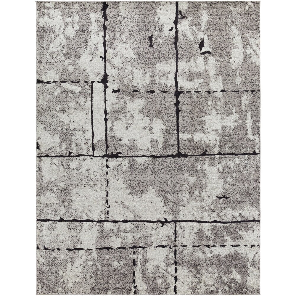 Corrie Gray Contemporary Grid Area Rug (7'10" x 10'3") - 7'10" x 10'3"