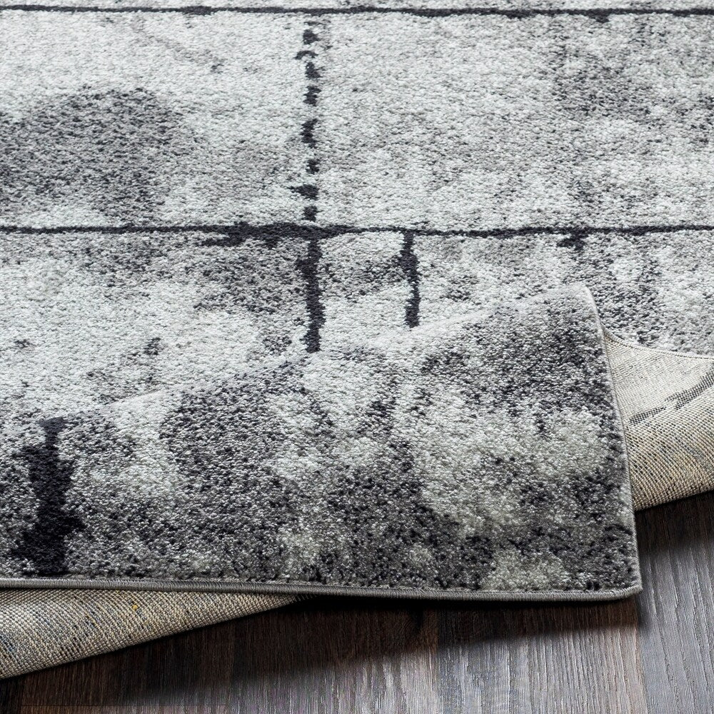 Corrie Gray Contemporary Grid Area Rug (7'10" x 10'3") - 7'10" x 10'3"