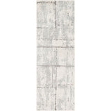 Corrie Light Gray Contemporary Grid Area Rug - 2'7" x 7'6" Runner