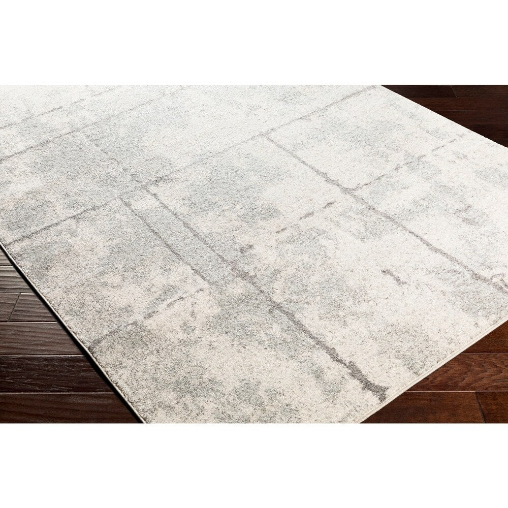 Corrie Light Gray Contemporary Grid Area Rug - 2'7" x 7'6" Runner