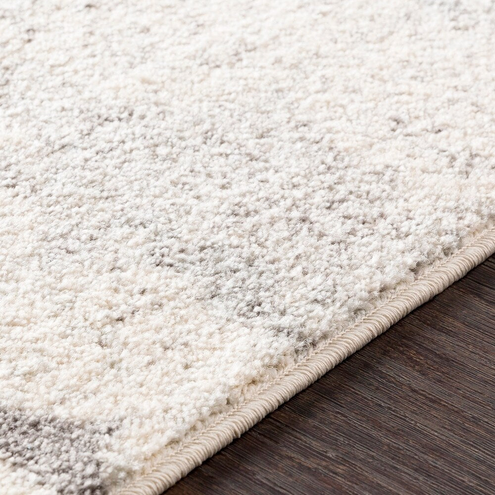 Corrie Light Gray Contemporary Grid Area Rug - 2'7" x 7'6" Runner