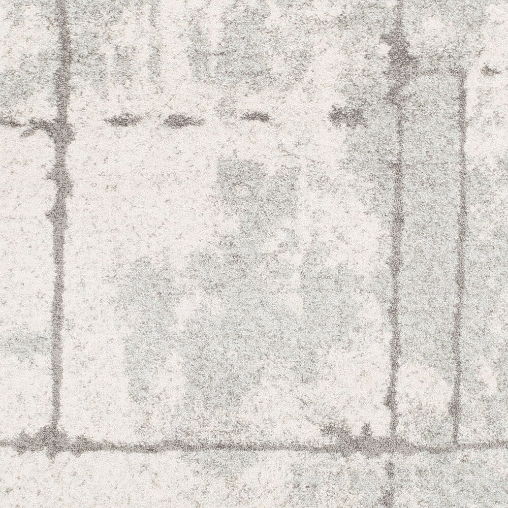Corrie Light Gray Contemporary Grid Area Rug - 2'7" x 7'6" Runner
