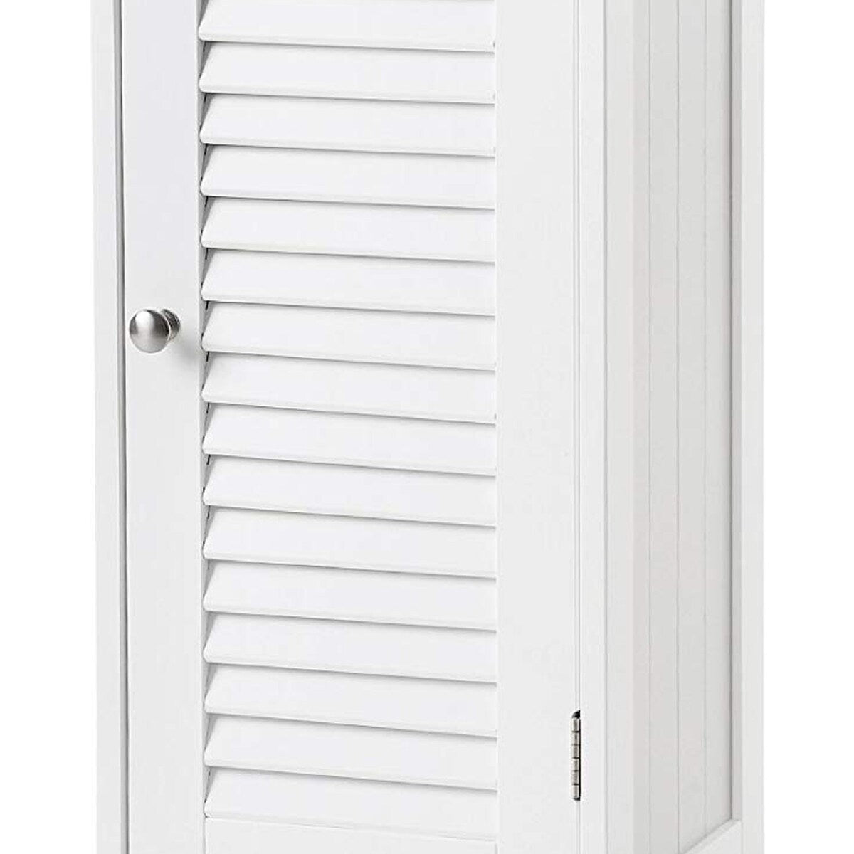 Corrugated Door Wooden Bathroom Storage with 1 Drawer, White