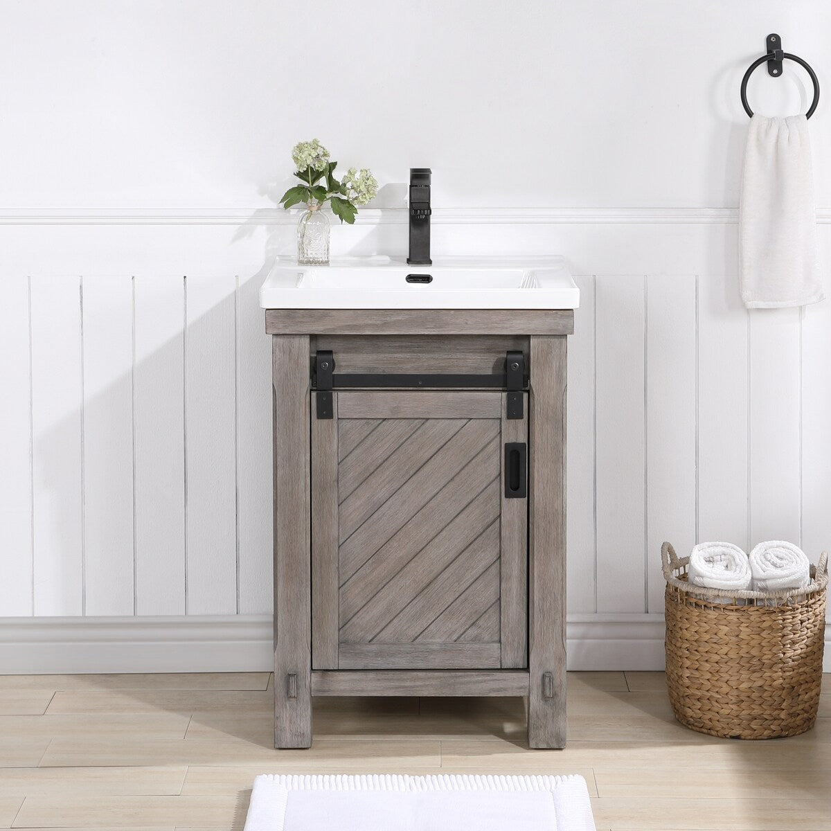 Cortes 24" Single Vanity in Grey with Ceramic Basin