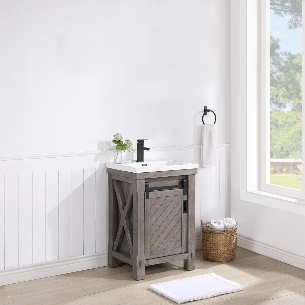 Cortes 24" Single Vanity in Grey with Ceramic Basin