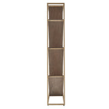 Cortez Gold and Walnut Finish Angular Modern Bookshelf by iNSPIRE Q Bold